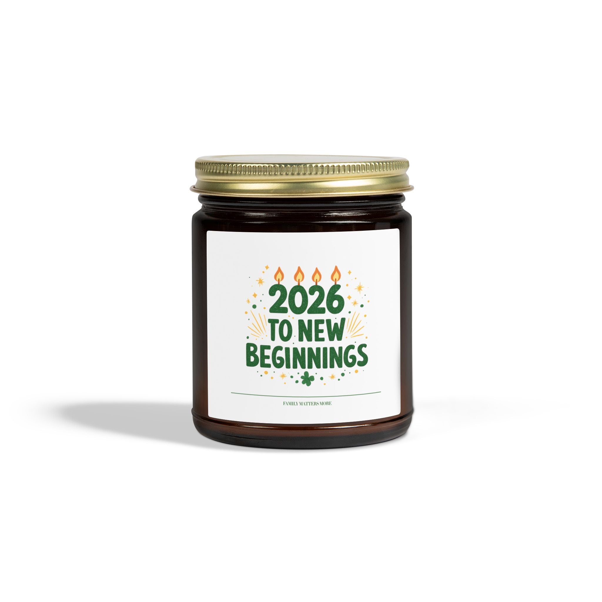 2026 New Beginnings Candle, Happy New Year Scented Soy Candle 4oz 9oz, Hand Poured Jar Candle, NYE Gift Idea