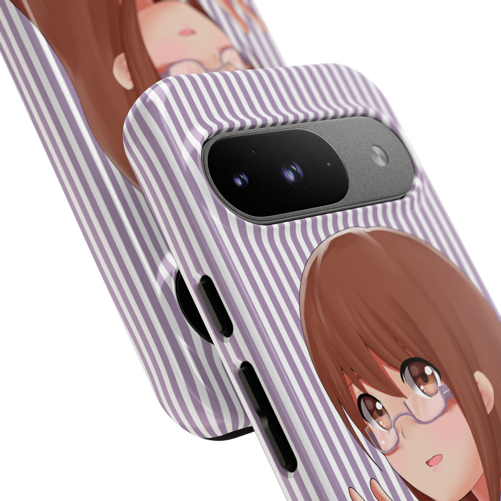 Galentines Day Striped lines mobile case, Glasses Anime Girl Stripe Iphone case | Tough Cases - Iphone, Samsung and Pixel Mobile cases