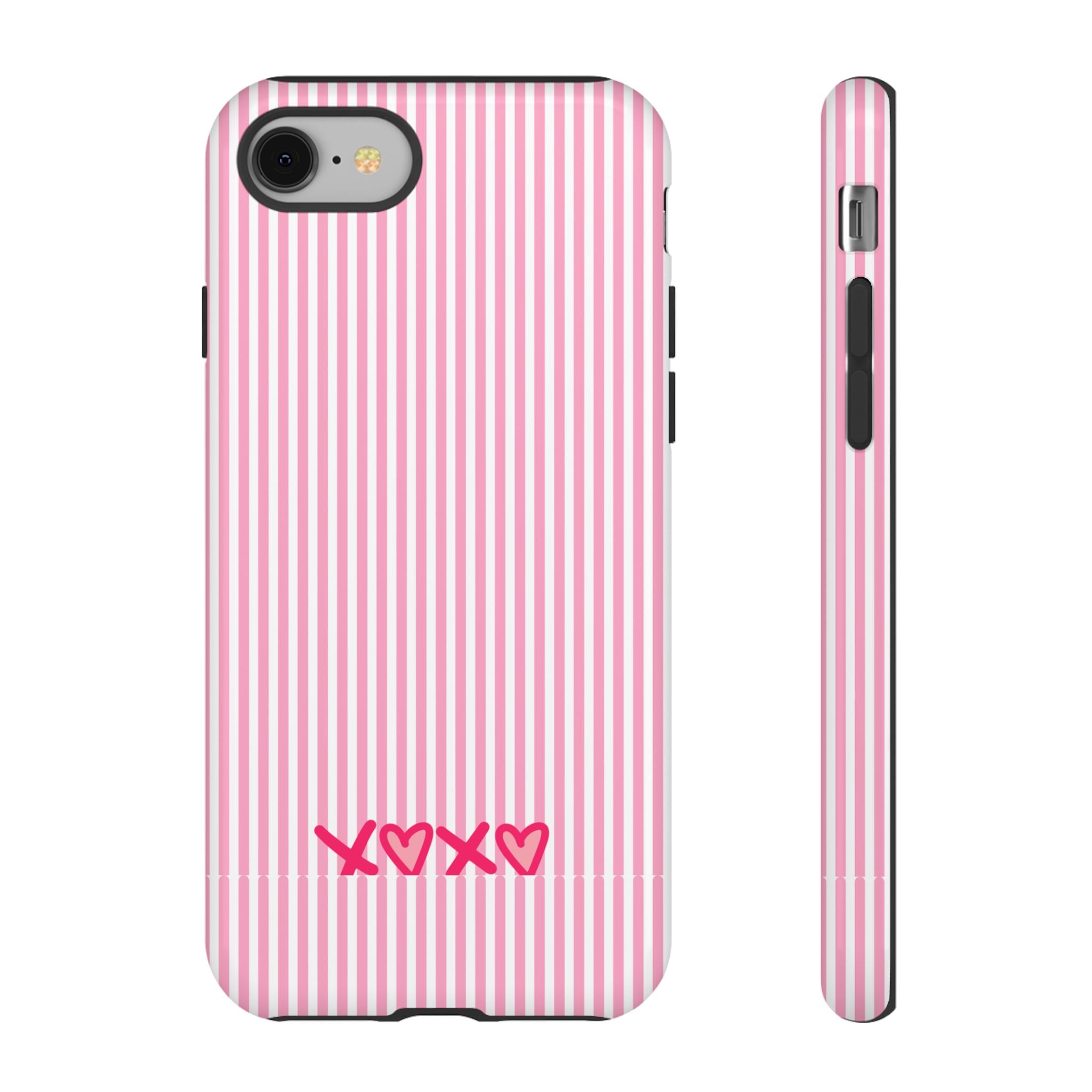 Galentines Day Pink Striped Lines phone case, Pink Stripe Iphone case | Tough Cases - Iphone, Samsung and Pixel Mobile cases