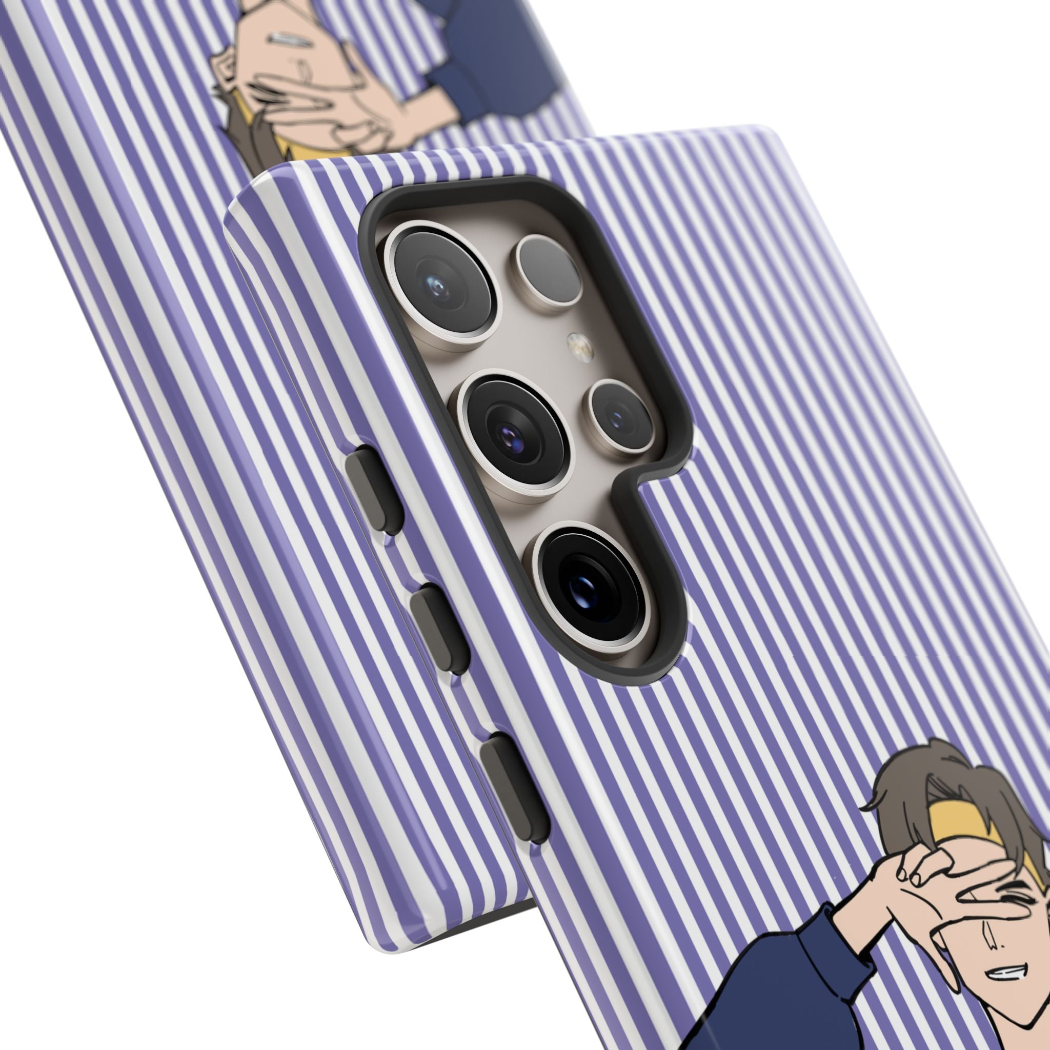 Casual Anime Guy Phone Case | Valentines Day Striped Lines phone case, Purple Stripe Iphone case - Iphone, Samsung and Pixel Mobile cases