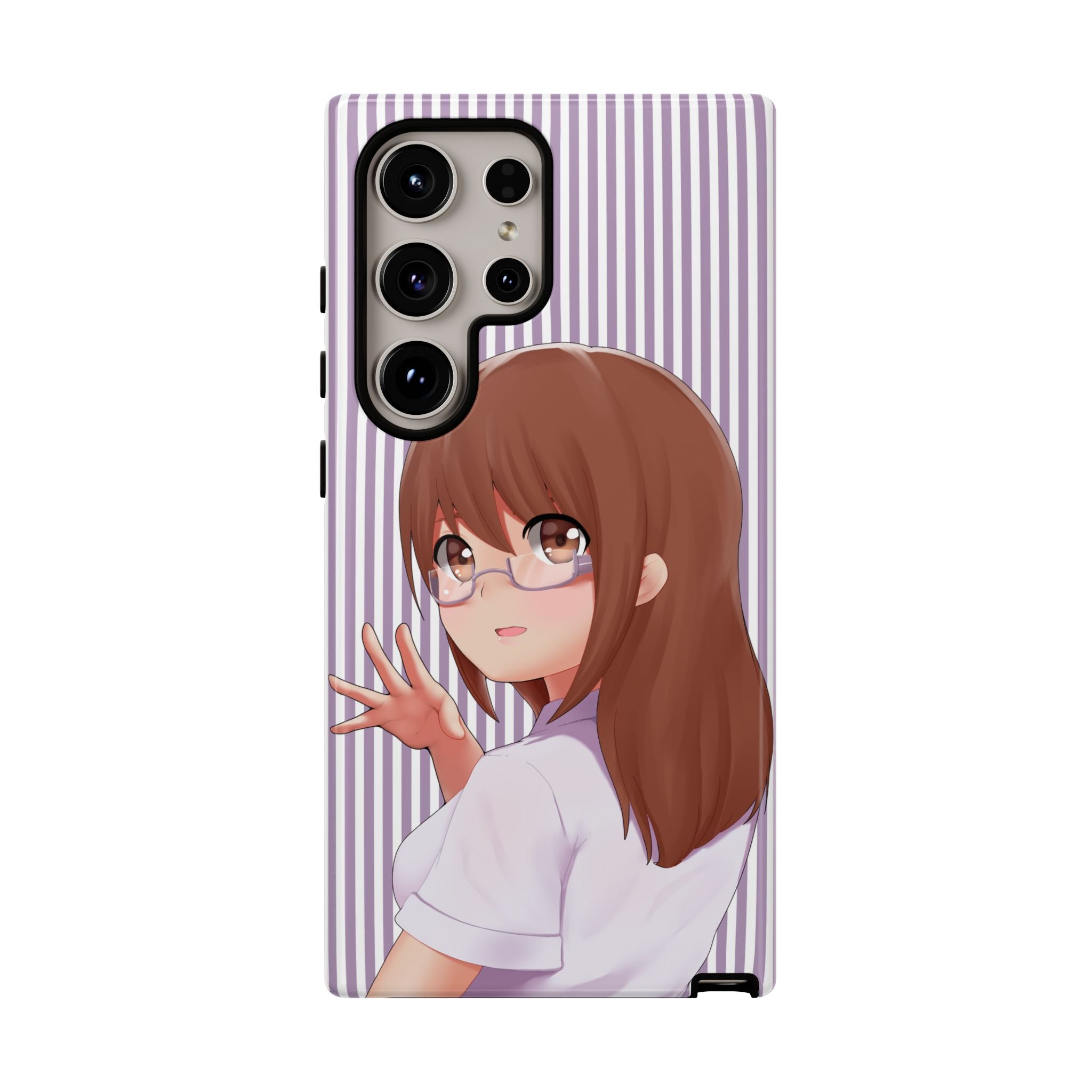 Galentines Day Striped lines mobile case, Glasses Anime Girl Stripe Iphone case | Tough Cases - Iphone, Samsung and Pixel Mobile cases