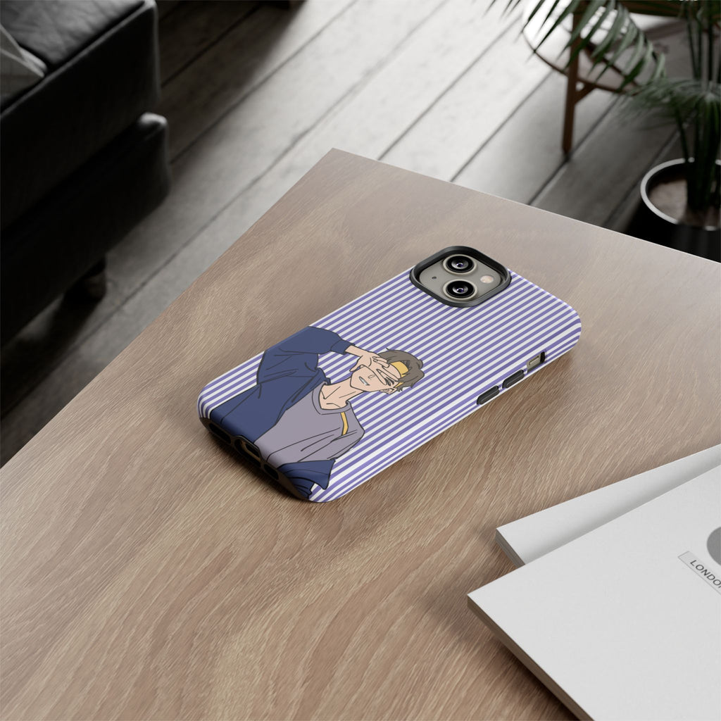 Casual Anime Guy Phone Case | Valentines Day Striped Lines phone case, Purple Stripe Iphone case - Iphone, Samsung and Pixel Mobile cases