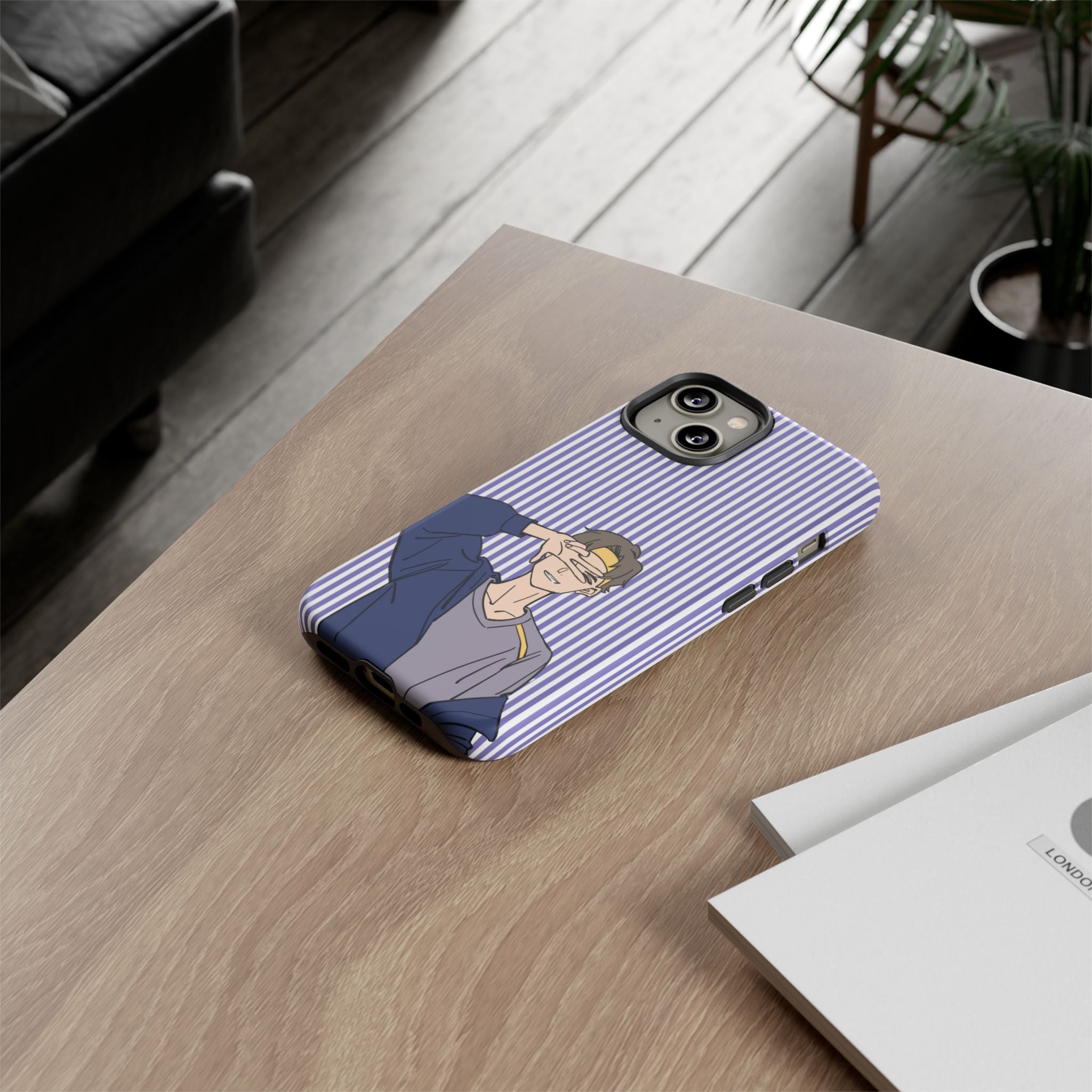 Casual Anime Guy Phone Case | Valentines Day Striped Lines phone case, Purple Stripe Iphone case - Iphone, Samsung and Pixel Mobile cases