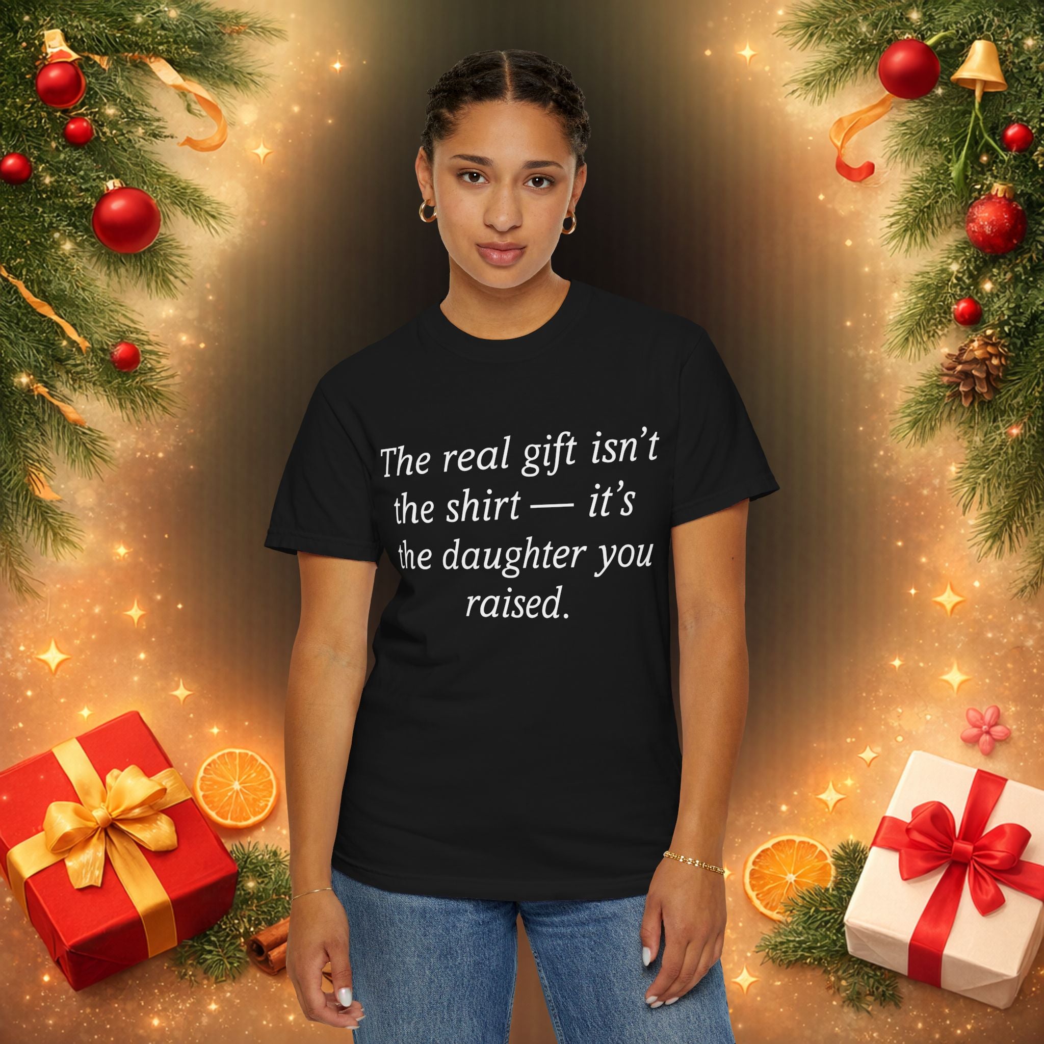 The Real Gift Isn’t The Shirt Tee, Gift From Son or Daughter to Mom & Dad, Funny Parent Appreciation Shirt, Birthday Gift