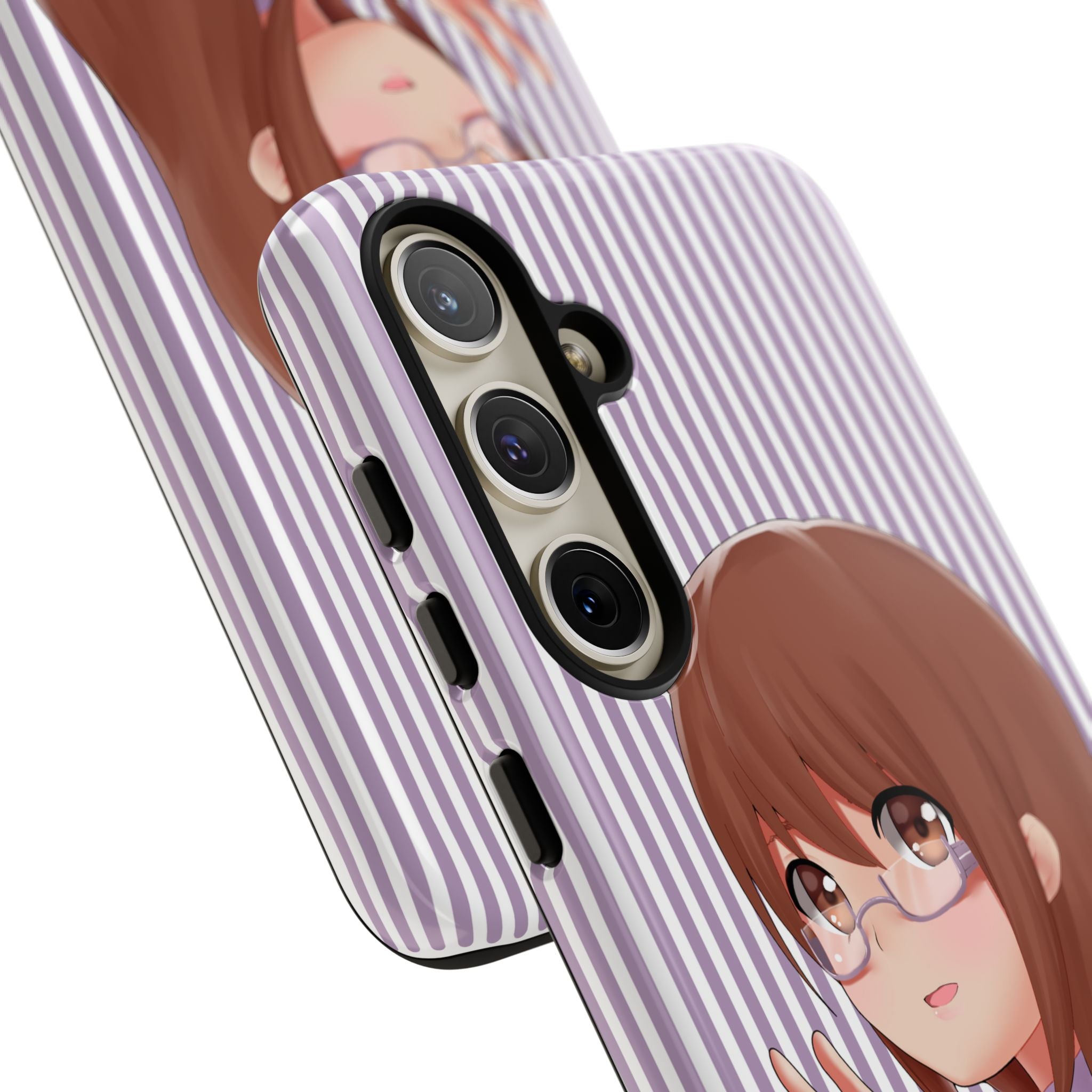 Galentines Day Striped lines mobile case, Glasses Anime Girl Stripe Iphone case | Tough Cases - Iphone, Samsung and Pixel Mobile cases