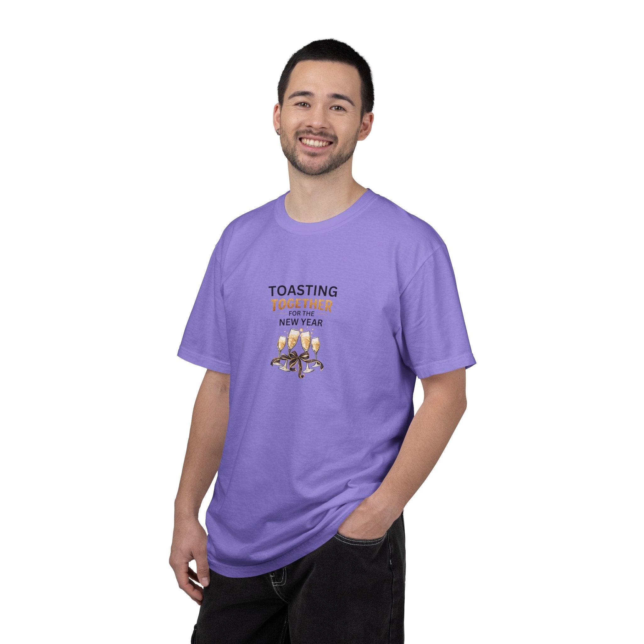 Toasting Together New Year Family Shirts, Matching New Years Eve Pajama Tops, Champagne Toast Outfit, Unisex Adult Youth Tee