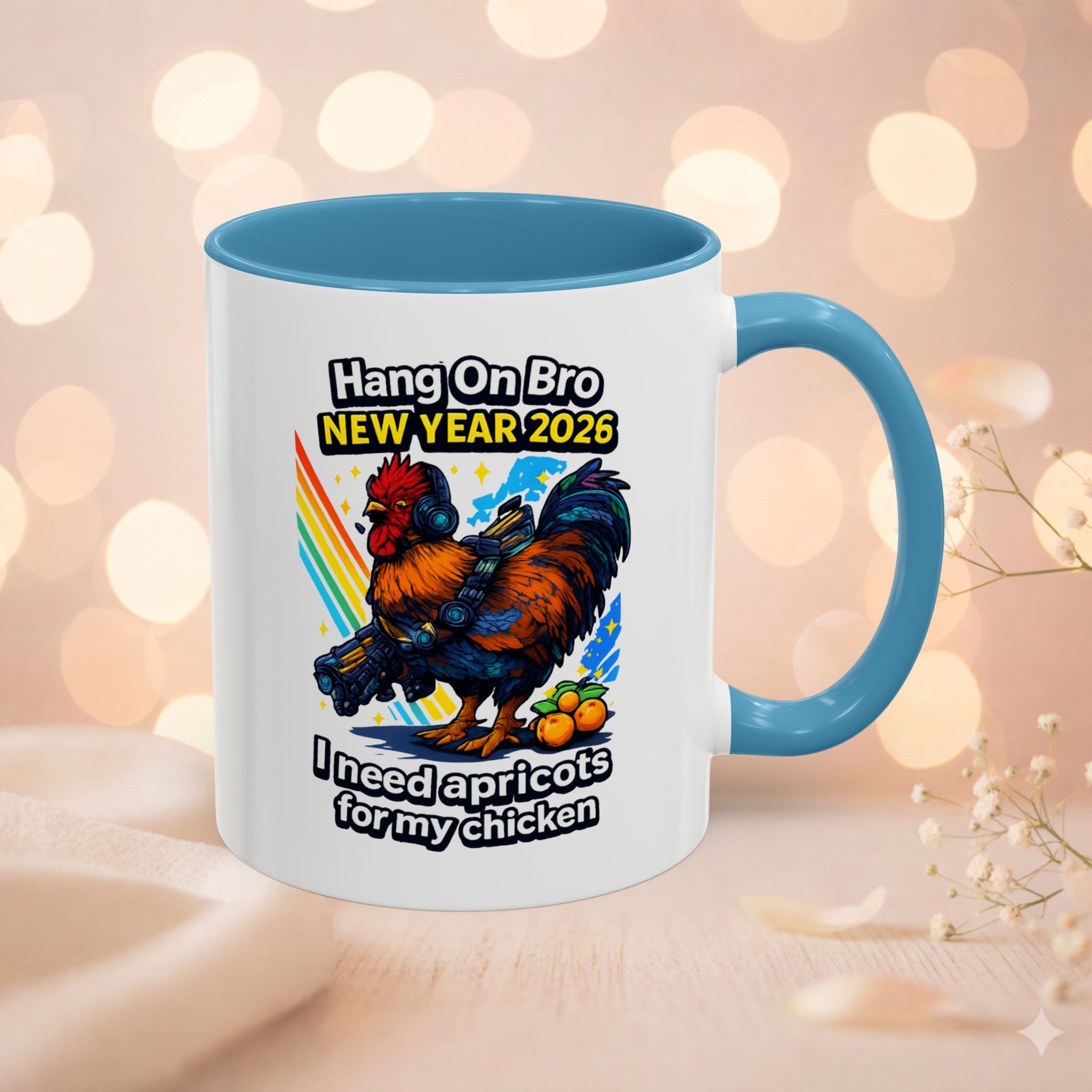 Hang On Bro 2026 Apricots Mug, Funny Rooster Gamer Coffee Mug 15oz Accent Cup, Arc Raiders Inspired Gift for Brother