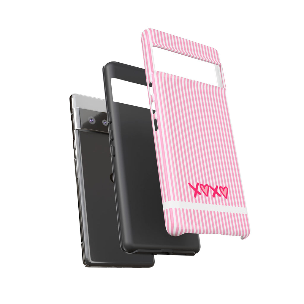 Galentines Day Pink Striped Lines phone case, Pink Stripe Iphone case | Tough Cases - Iphone, Samsung and Pixel Mobile cases