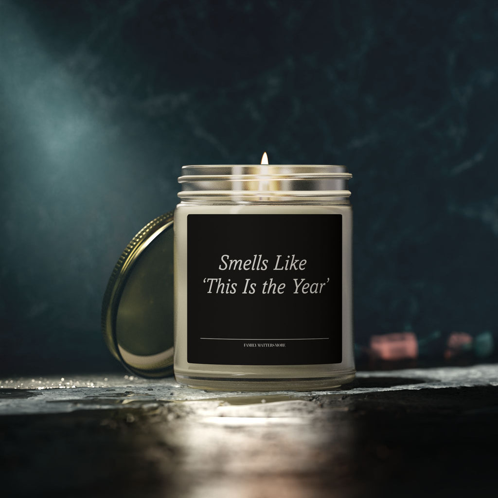 Smells Like This Is The Year Candle, 2026 New Year Scented Soy Candle 4oz 9oz, Funny NYE Gift, Hand Poured Jar