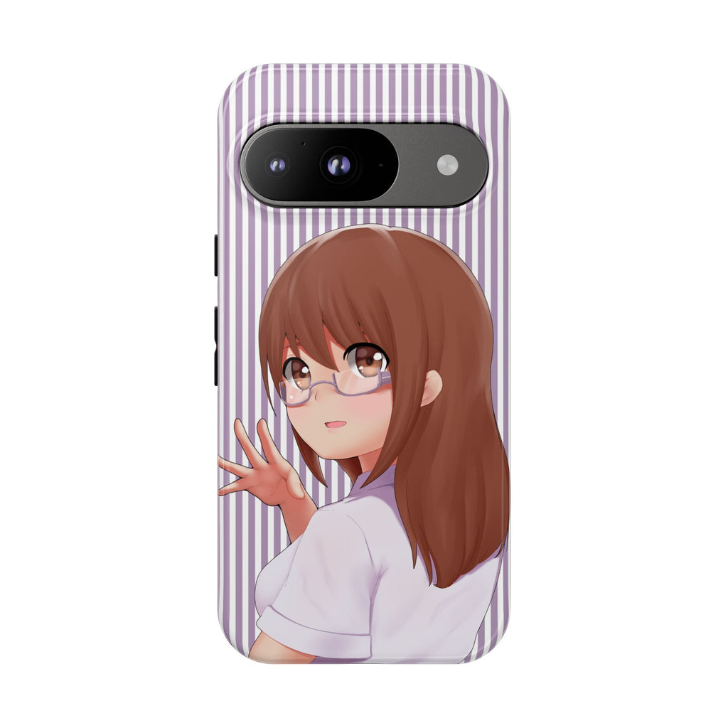 Galentines Day Striped lines mobile case, Glasses Anime Girl Stripe Iphone case | Tough Cases - Iphone, Samsung and Pixel Mobile cases