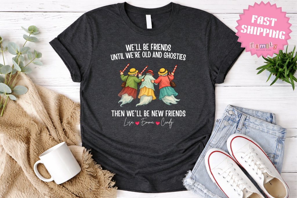 Personalized Friendship Shirt, Old Friends - Best Friends Gift, Besties Tee, Comfort colors best friens shirts with names